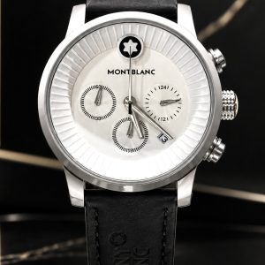 🎁 MEGA PROMOÇÃO Relógio Mont  100% Funcional Mostrador Branco Caixa Aço Inox Pulseira em Couro Black Luxo e Destaque + FRETE GRÁTIS